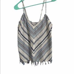 Hippie Laundry Crop Navy And White Top Spaghetti Straps Tank Top SZ M